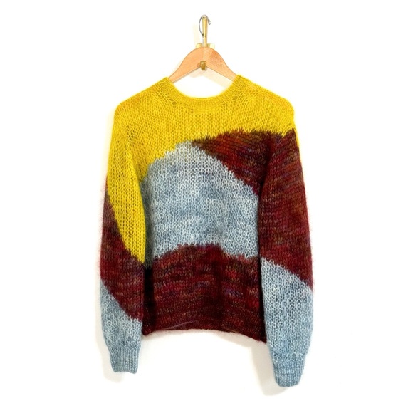 Ulla Johnson Long-Sleeve Handmade Mohair Maude Colorblock Pullover Sweater - Picture 2 of 6